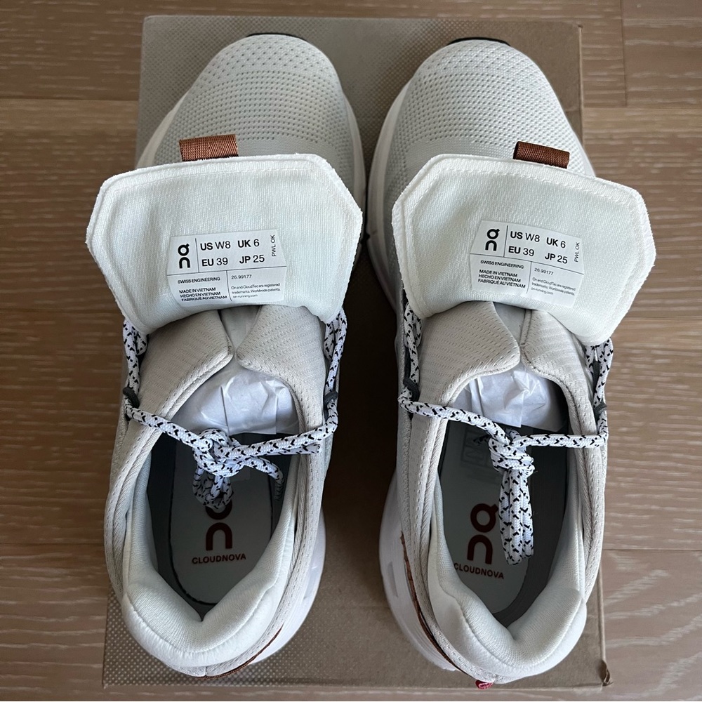 ON Running Couldnova Women Shoes Size 8 White Pearl - Picture 10 of 12